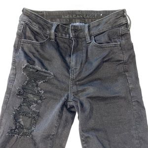 American Eagle Black Ripped Jeggings